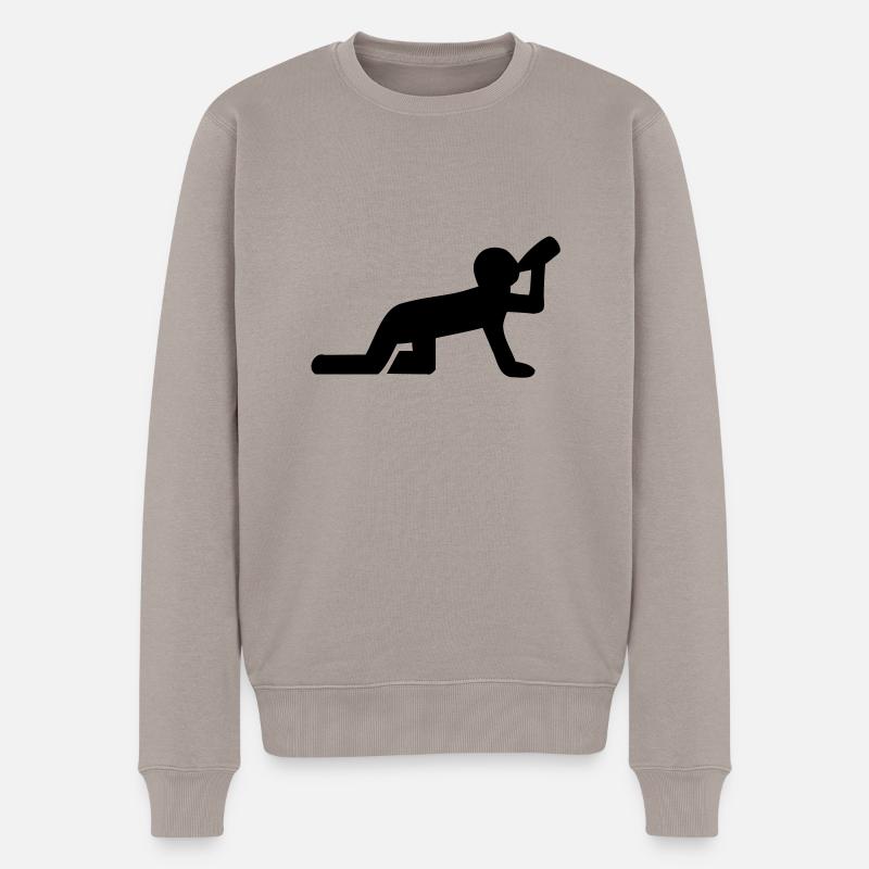 Strichmännchen - Männer Premium Bio Pullover - Taupe