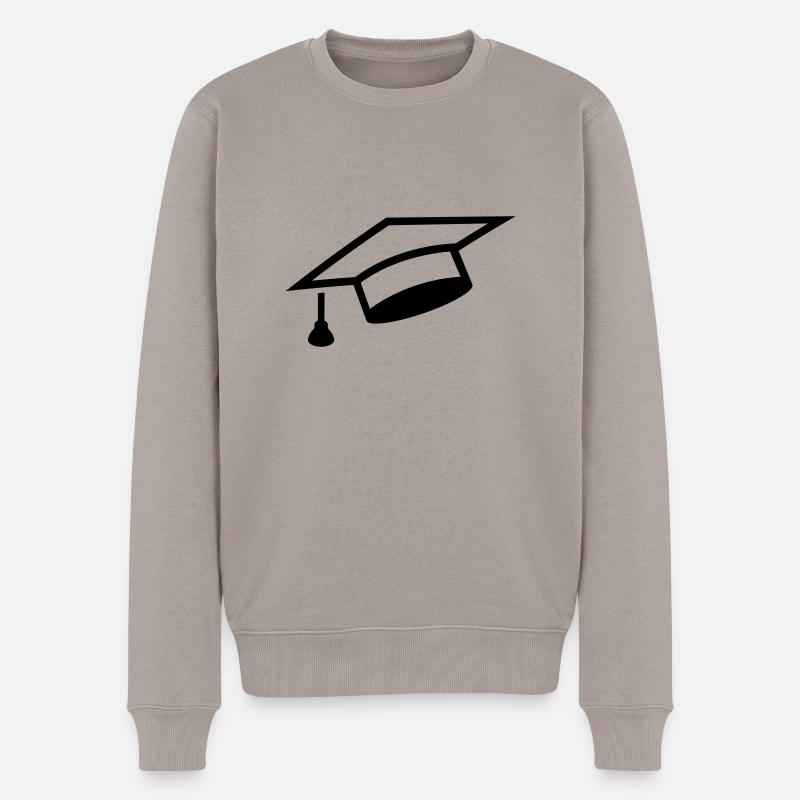 bachelor_hat_f1 - Männer Premium Bio Pullover - Taupe