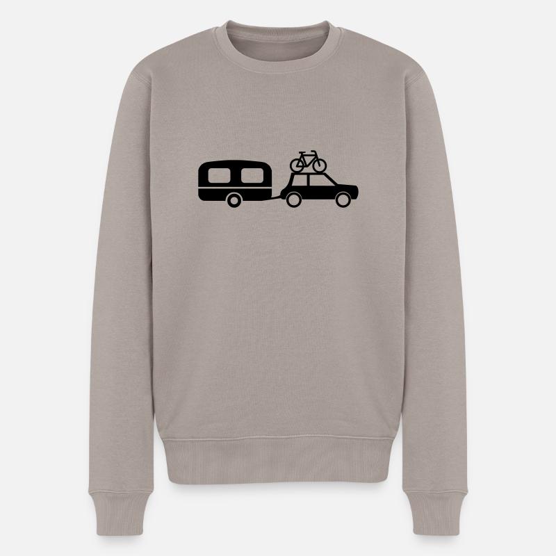 Auto Wohnwagen - Männer Premium Bio Pullover - Taupe