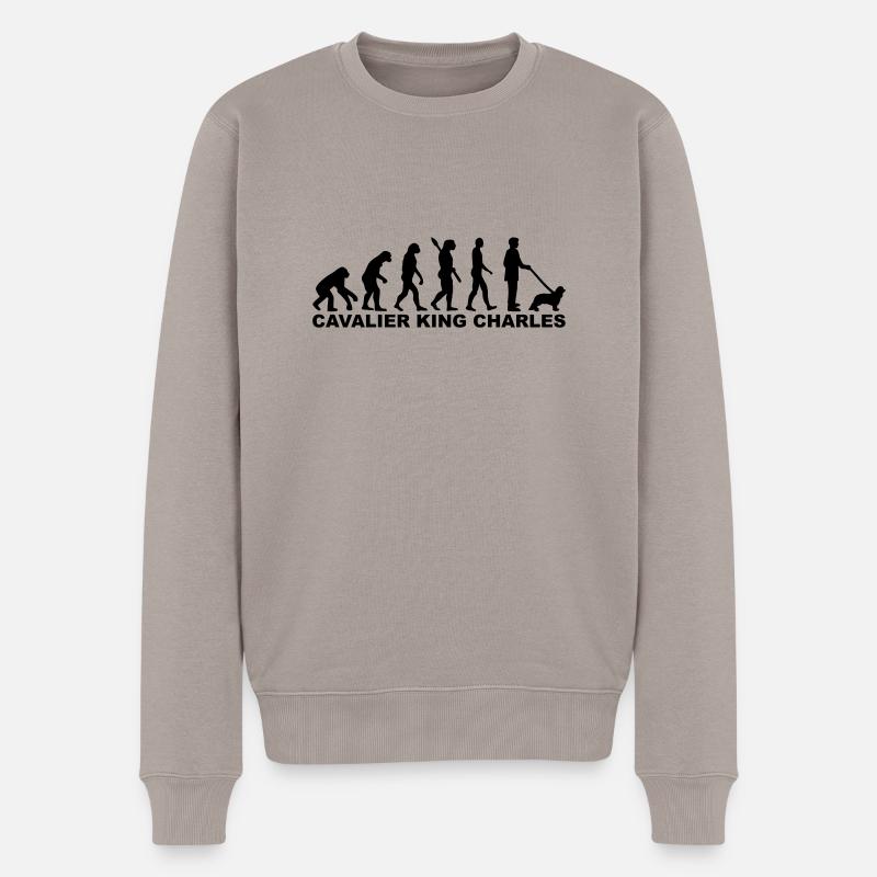 Cavalier King Charles - Pull Premium bio Homme - taupe