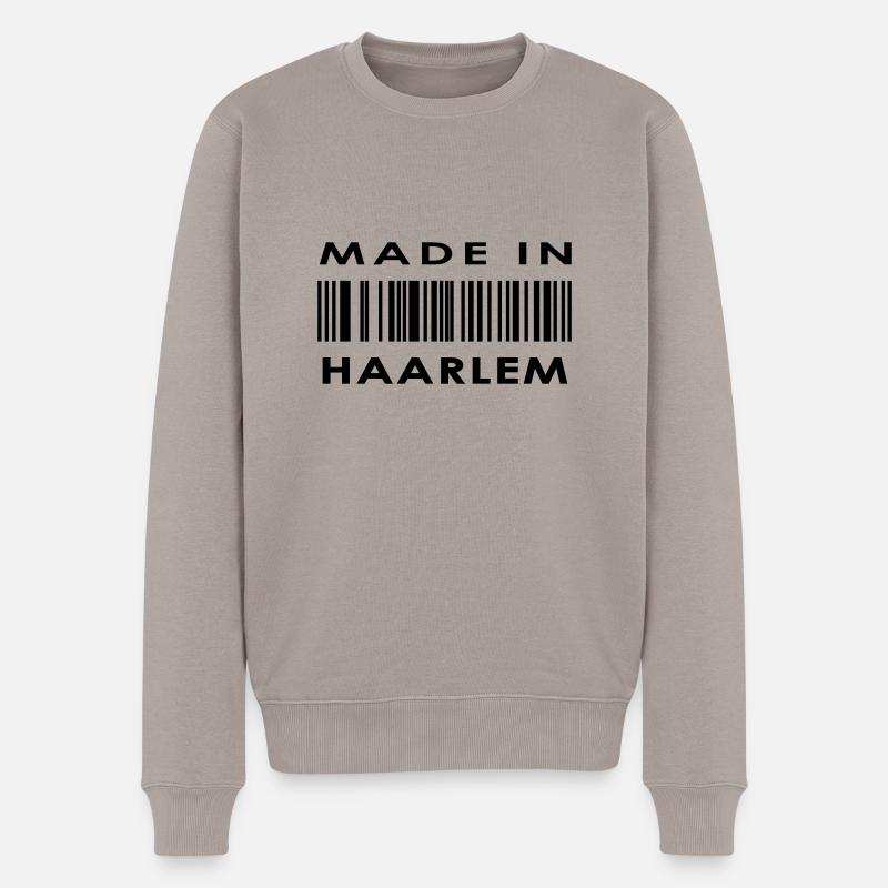 madein nl 09 haarlem - Männer Premium Bio Pullover - Taupe