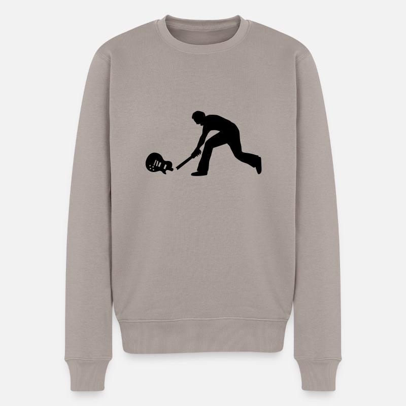 rock_and_roll_072011_d_1c - Männer Premium Bio Pullover - Taupe