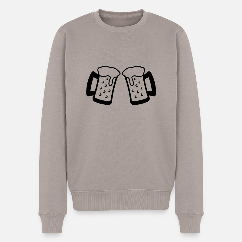 Beer - Männer Premium Bio Pullover - Taupe