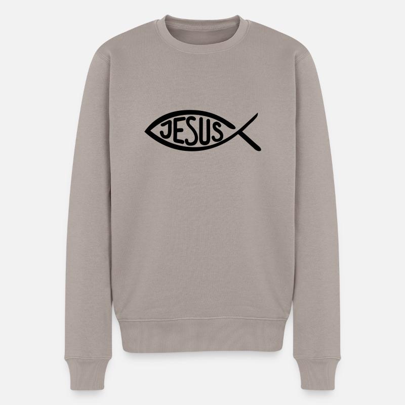 Jésus Poisson - Pull Premium bio Homme - taupe