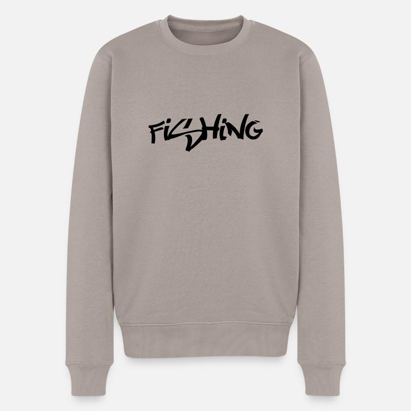Fishing - Männer Premium Bio Pullover - Taupe