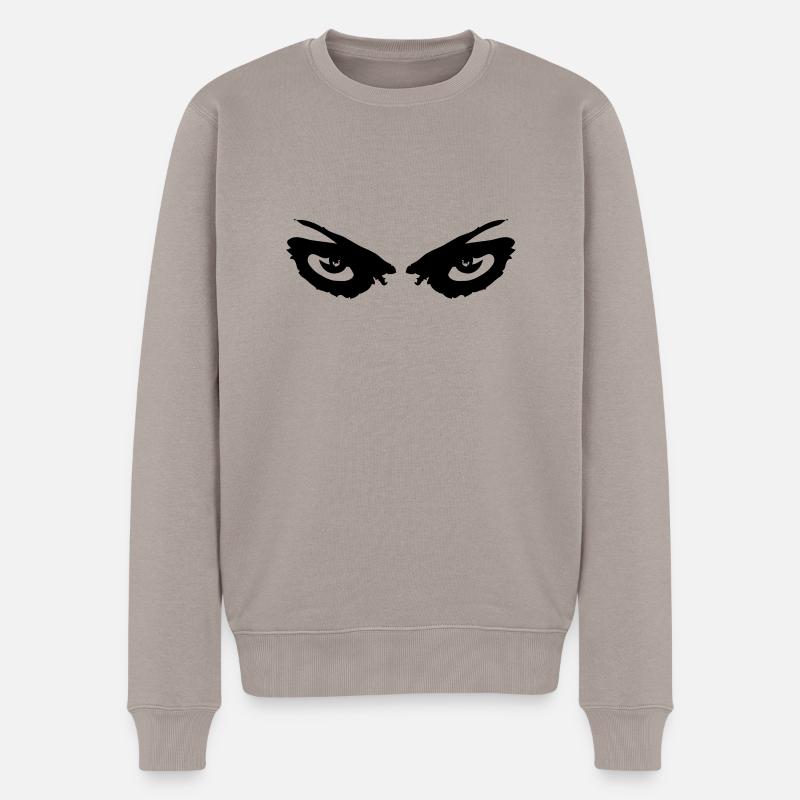 augen - Männer Premium Bio Pullover - Taupe