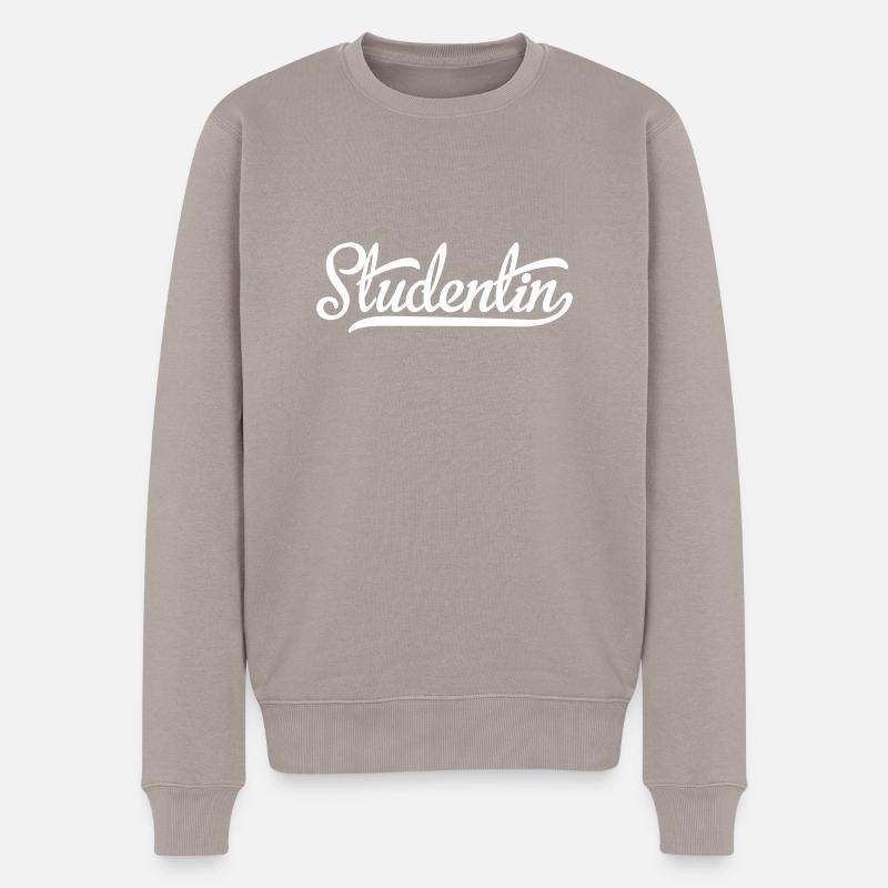Studentin - Männer Premium Bio Pullover - Taupe