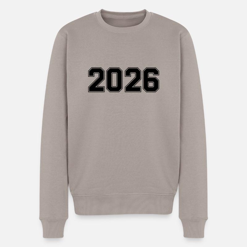 2026 - Männer Premium Bio Pullover - Taupe