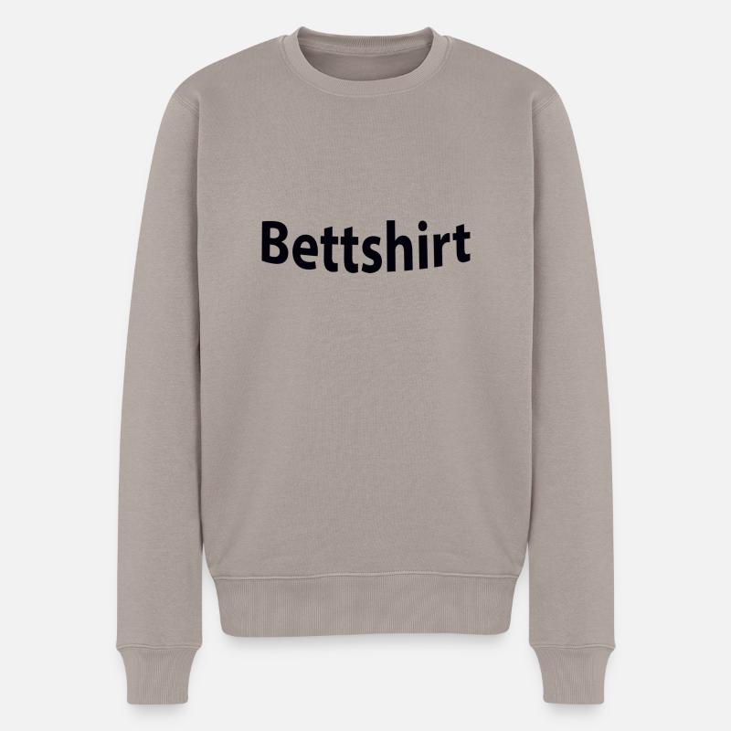 Bettshirt - Männer Premium Bio Pullover - Taupe