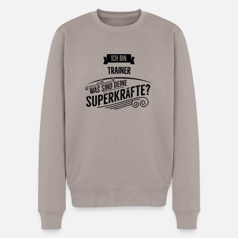 Trainer - Männer Premium Bio Pullover - Taupe