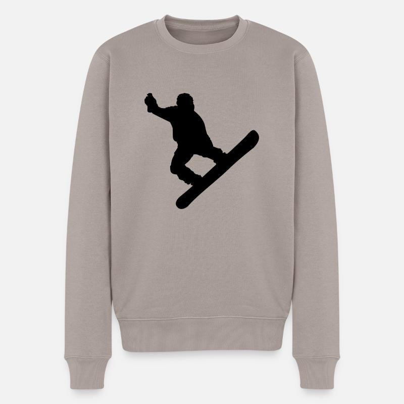 snowboard - Männer Premium Bio Pullover - Taupe