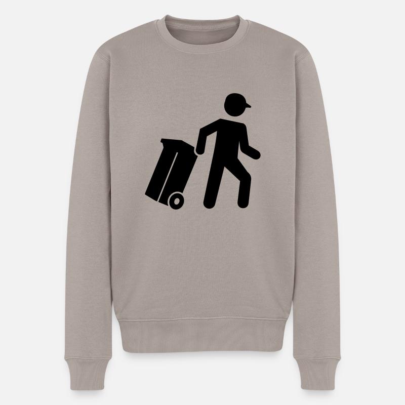 Müllmann - Männer Premium Bio Pullover - Taupe