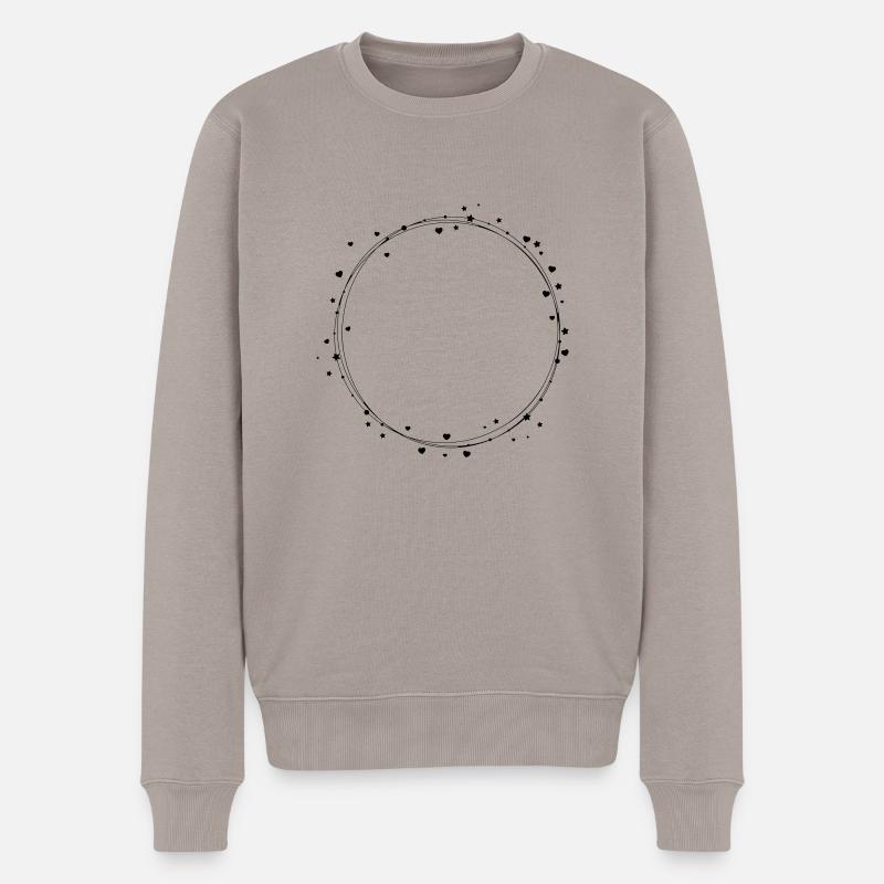 circle_heart_stars - Männer Premium Bio Pullover - Taupe