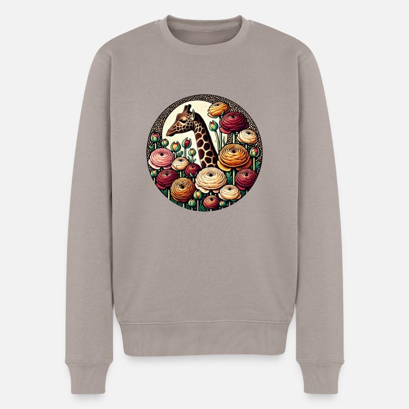 Giraffe - Männer Premium Bio Pullover - Taupe