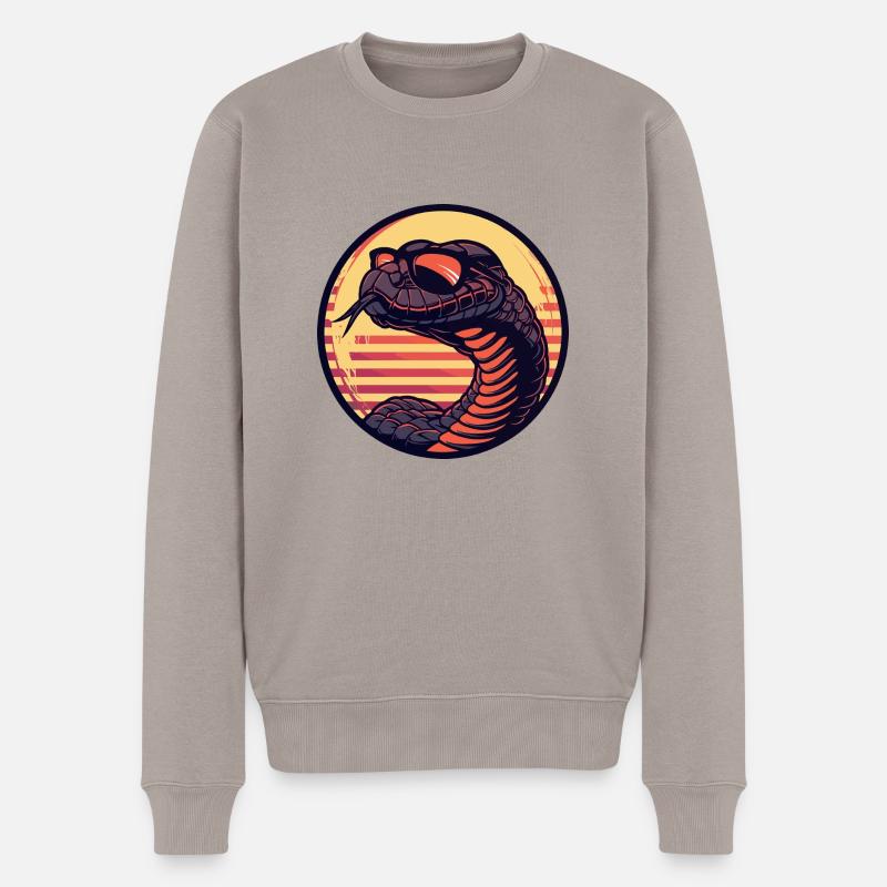 Serpent Cobra Bande Dessinée Cool - Pull Premium bio Homme - taupe