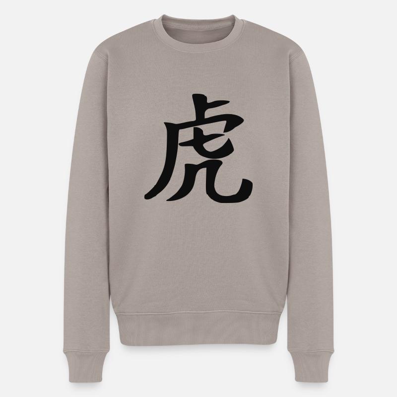 Tiger - Männer Premium Bio Pullover - Taupe
