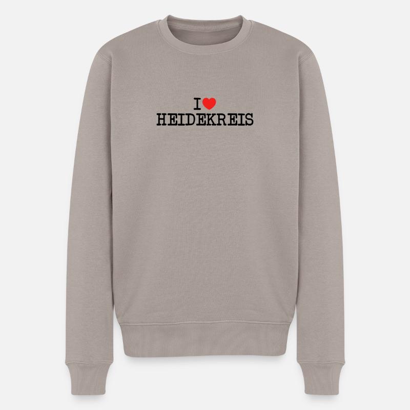 I love Heidekreis - Männer Premium Bio Pullover - Taupe