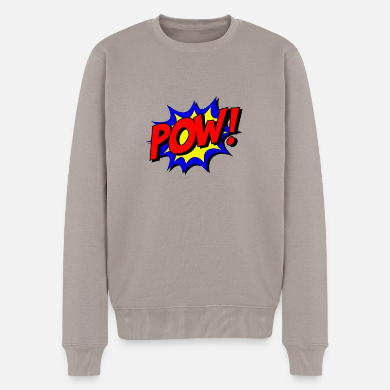 Pow - Männer Premium Bio Pullover - Taupe