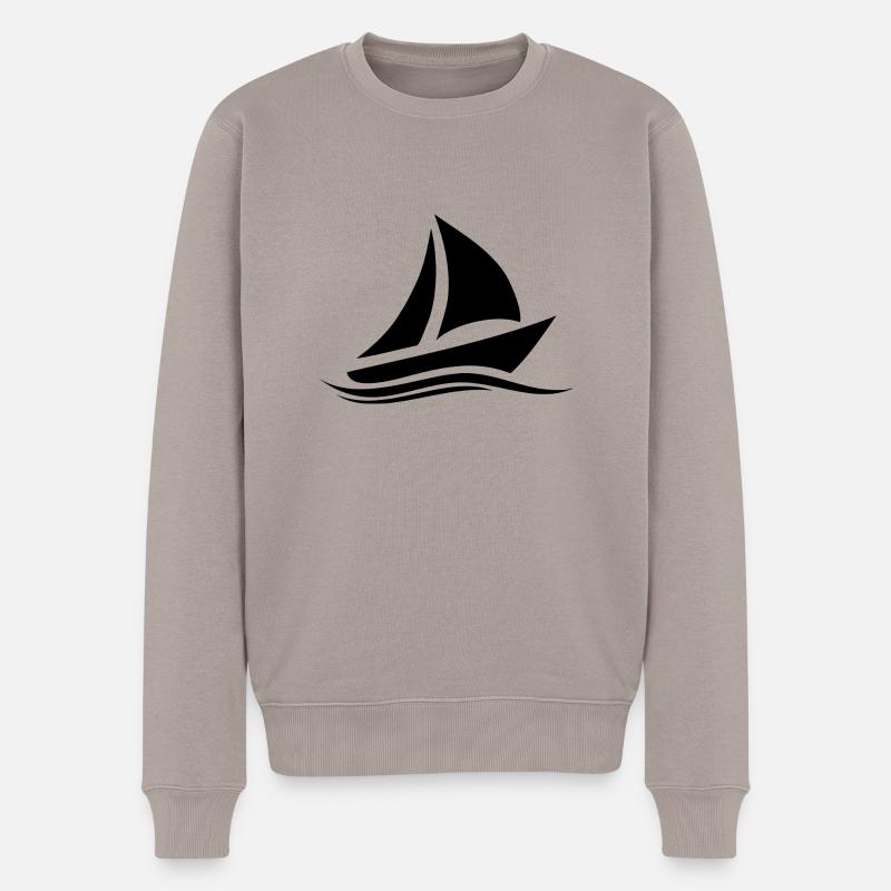 bateau à voile - Pull Premium bio Homme - taupe