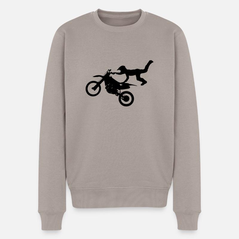 Motorradfahrer - Männer Premium Bio Pullover - Taupe