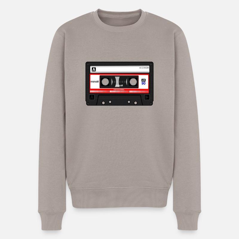 Kassette - Männer Premium Bio Pullover - Taupe