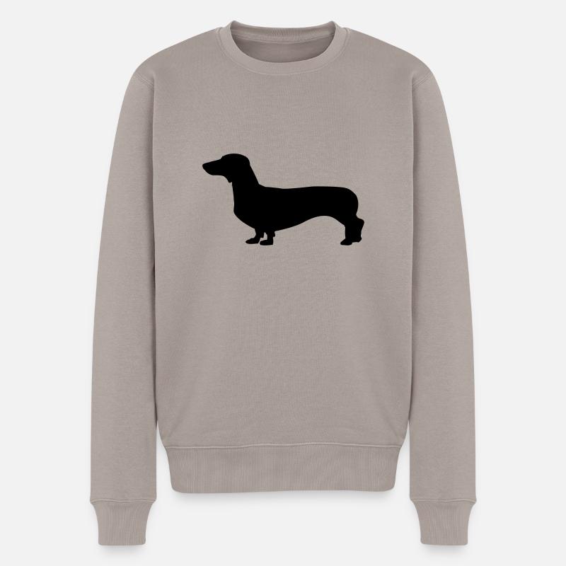 Chien - teckel - Pull Premium bio Homme - taupe