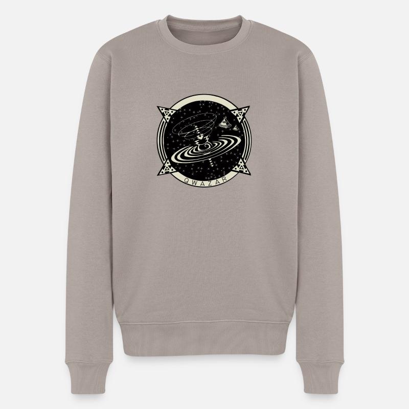 LOGO qwazar 2 - Männer Premium Bio Pullover - Taupe