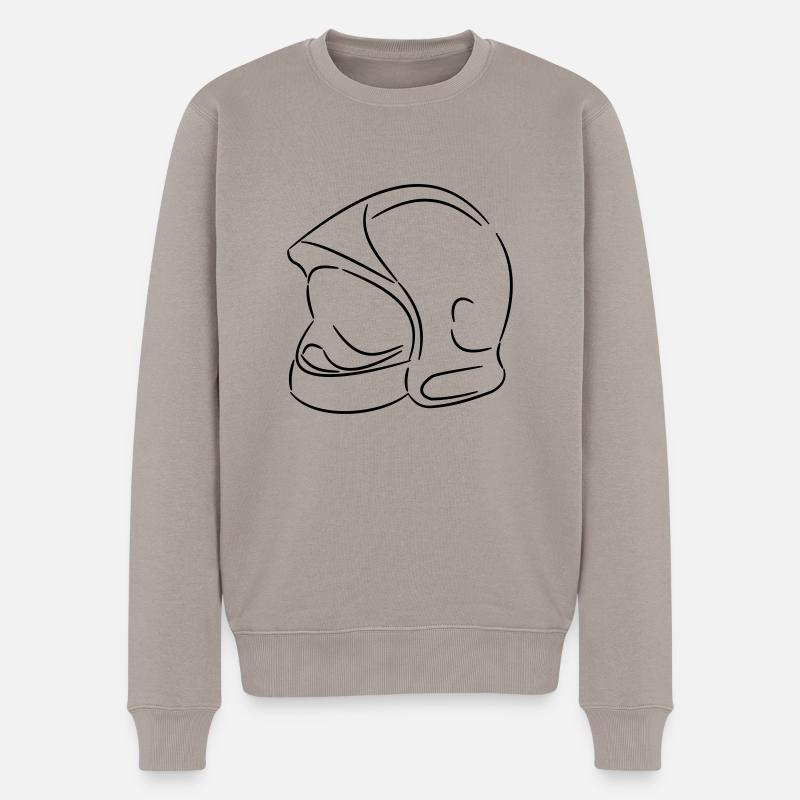 casque pompiers - Männer Premium Bio Pullover - Taupe