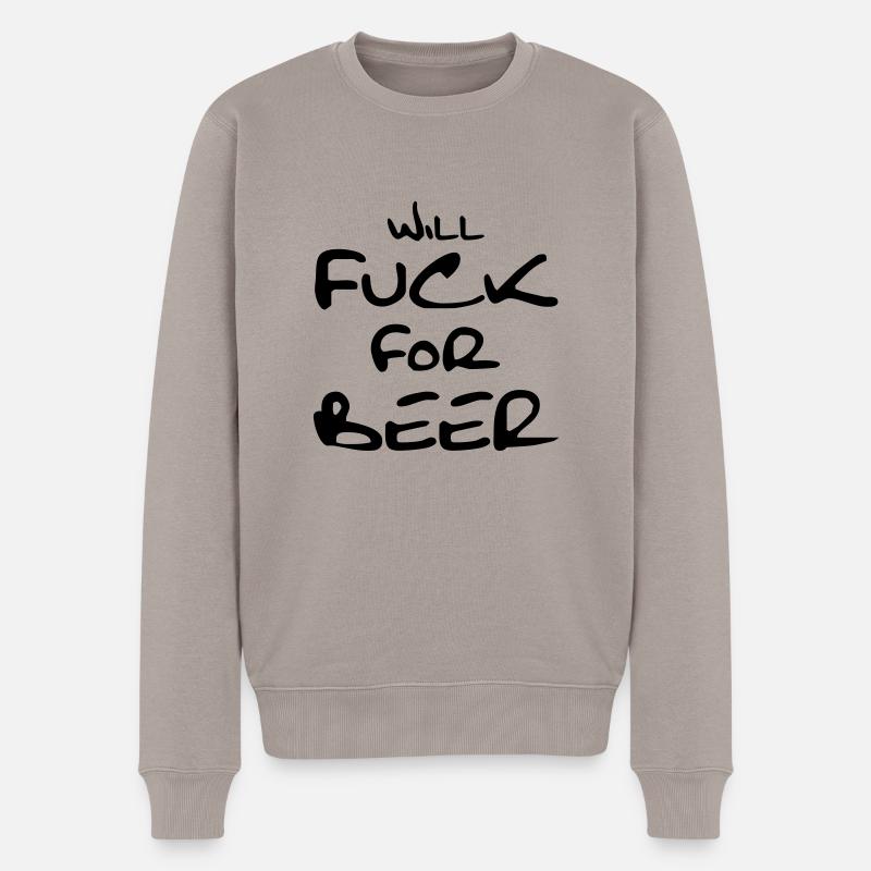 fck4beer T-shirts - Männer Premium Bio Pullover - Taupe