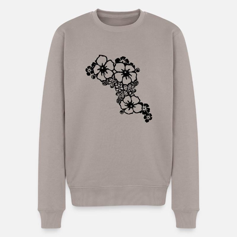 flower - Männer Premium Bio Pullover - Taupe