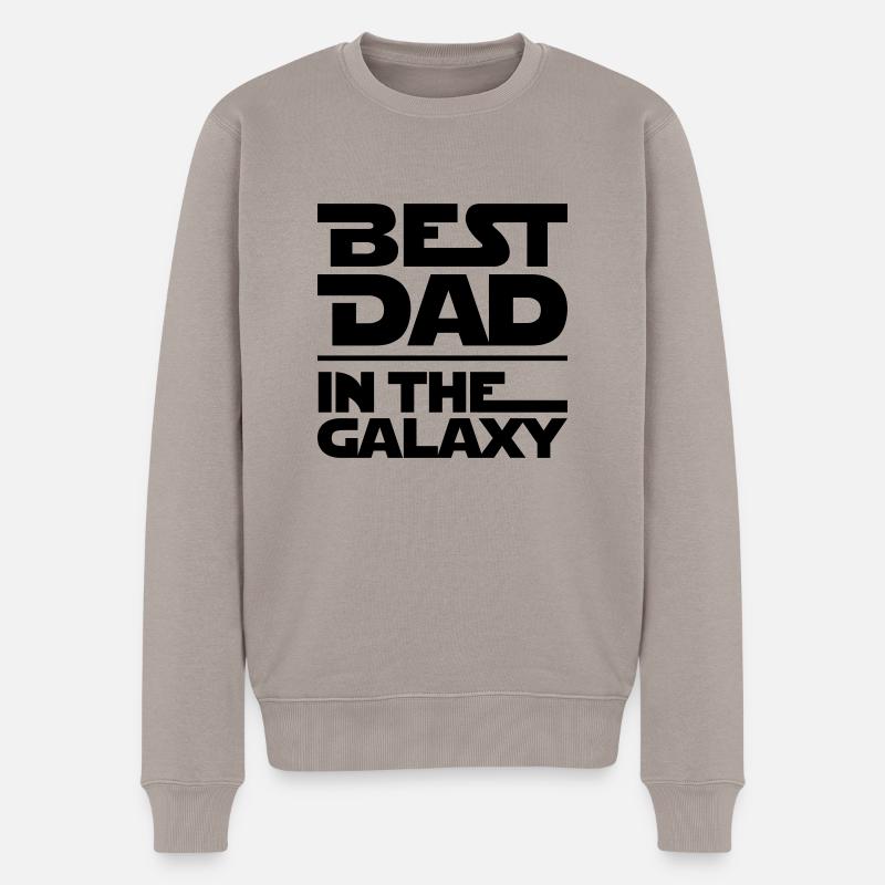 BEST DAD IN THE GALAXY - Männer Premium Bio Pullover - Taupe