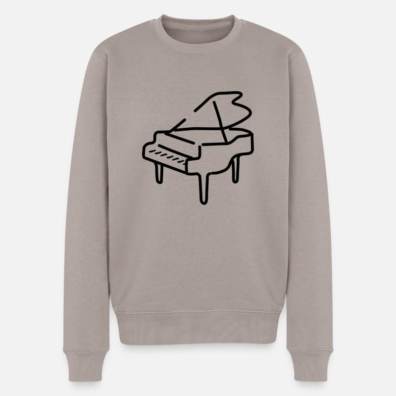 piano - Männer Premium Bio Pullover - Taupe