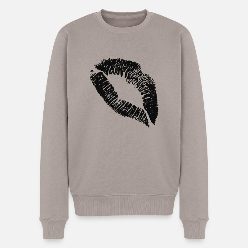 kiss - Männer Premium Bio Pullover - Taupe