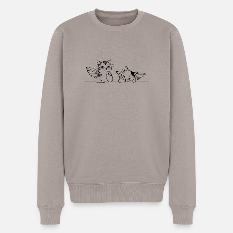 idée cadeau de chat Ange - Pull Premium bio Homme - taupe