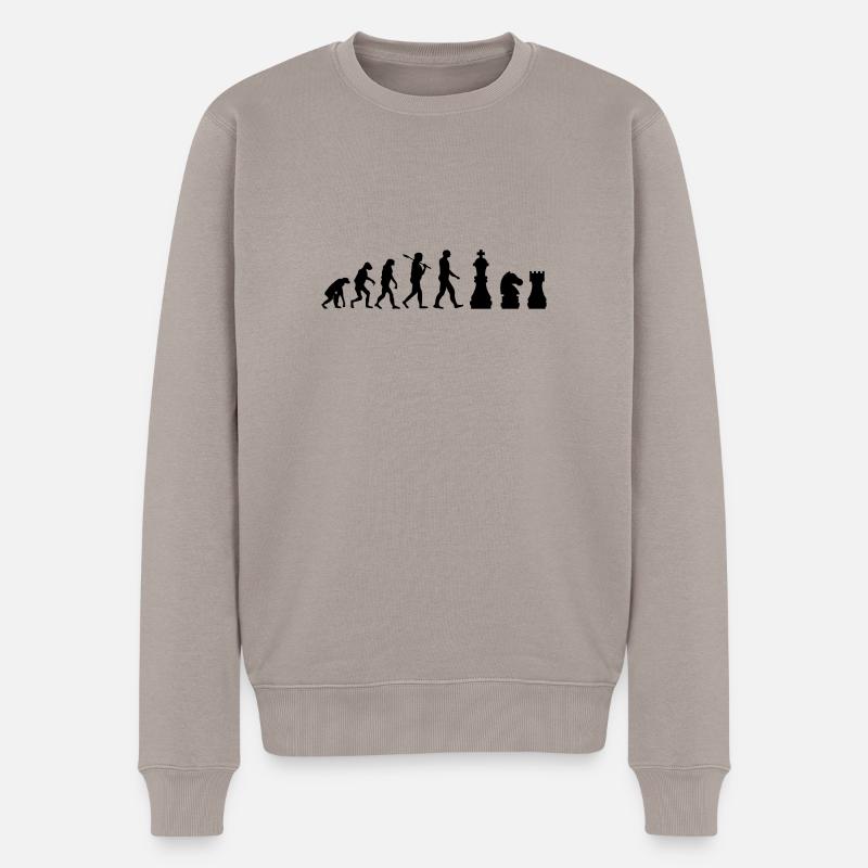 pièces d'échecs d'échecs Evolution cadeau - Pull Premium bio Homme - taupe