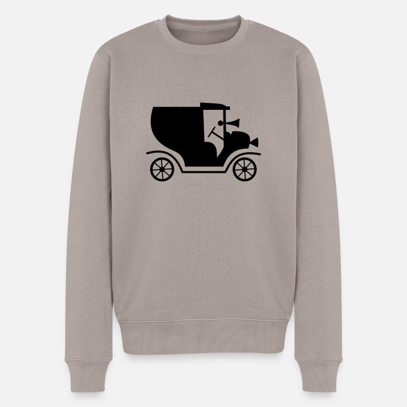 Auto Retro Automobil Oldtimer - Männer Premium Bio Pullover - Taupe