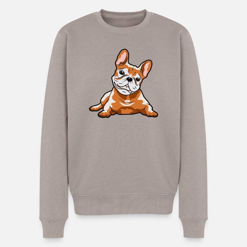 Idée de bouledogue français chien chien cadeau - Pull Premium bio Homme - taupe