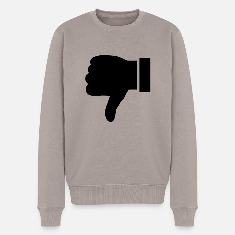 disklike symbol - Männer Premium Bio Pullover - Taupe