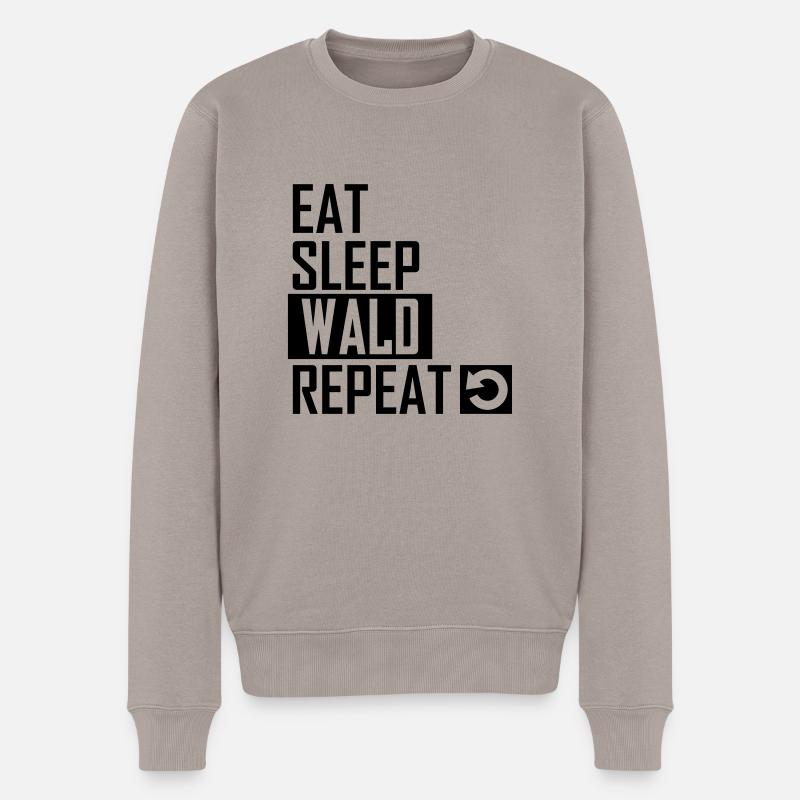 eat sleep wald repeat - Männer Premium Bio Pullover - Taupe