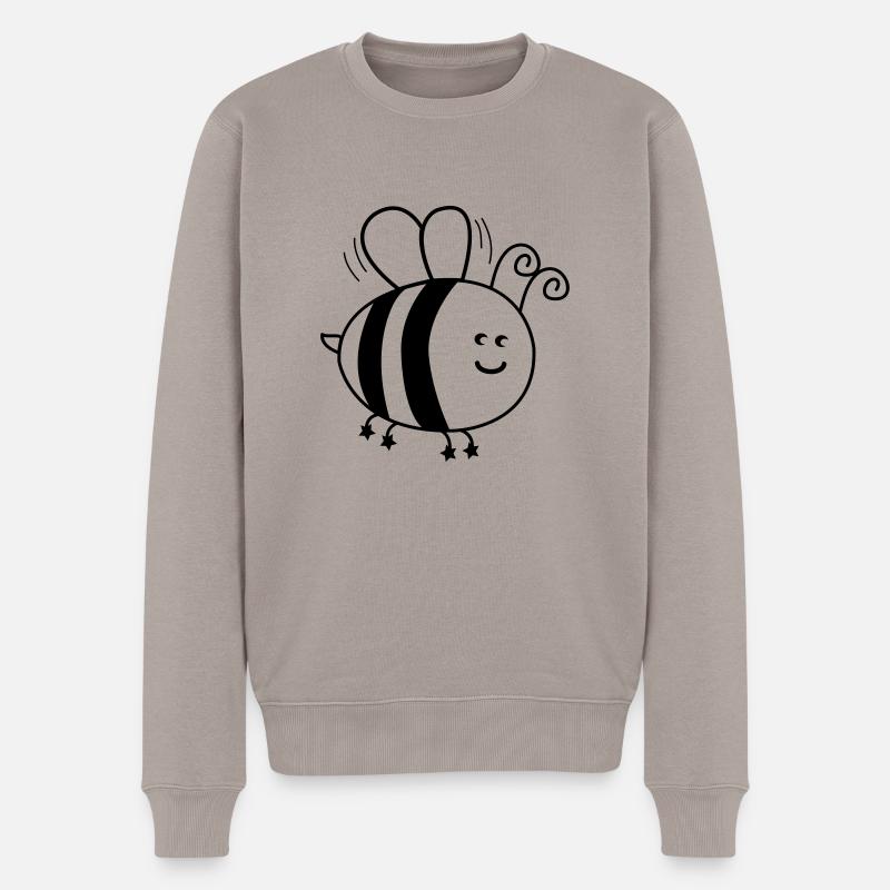 biene_001 - Männer Premium Bio Pullover - Taupe