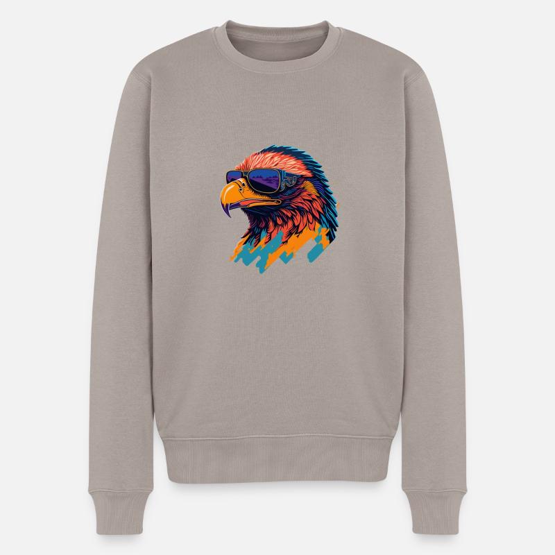 Majestic Soar: Retro Eagle T-Shirt - Pull Premium bio Homme - taupe