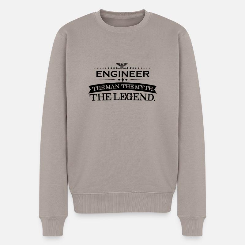 Mann mythos legende geschenk ENGINEER - Pull Premium bio Homme - taupe