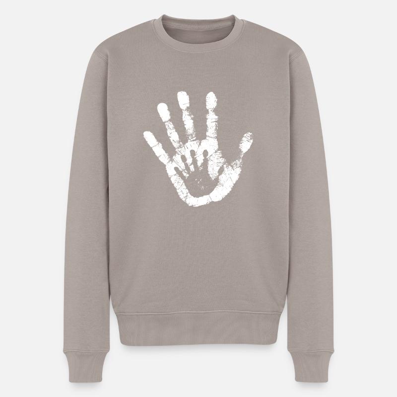 main blanche - Pull Premium bio Homme - taupe