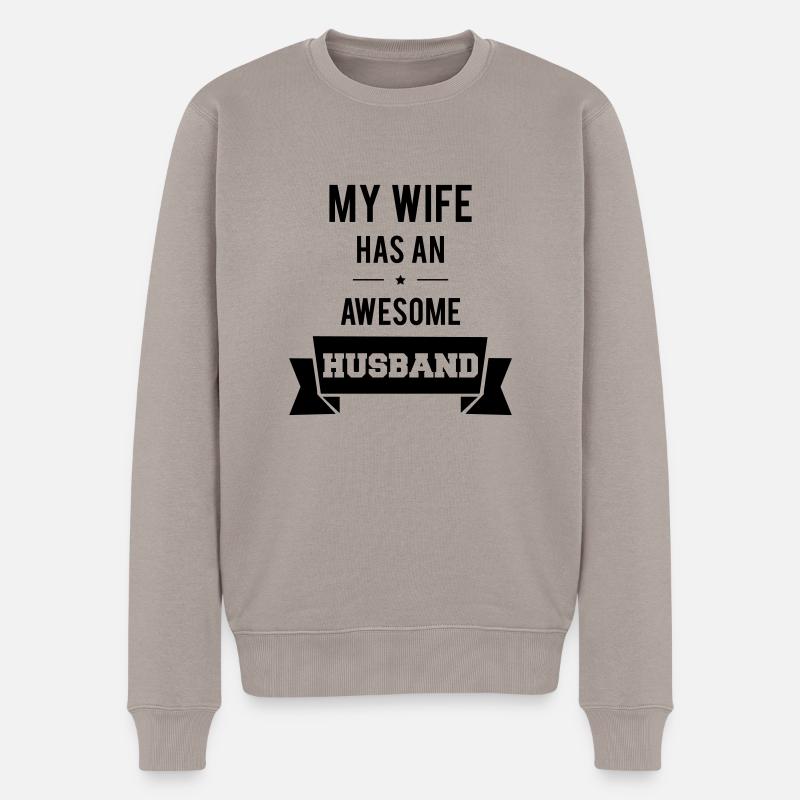 Awesome Husband - Männer Premium Bio Pullover - Taupe