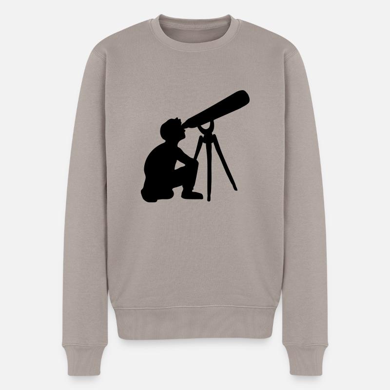 teleskop junge - Männer Premium Bio Pullover - Taupe