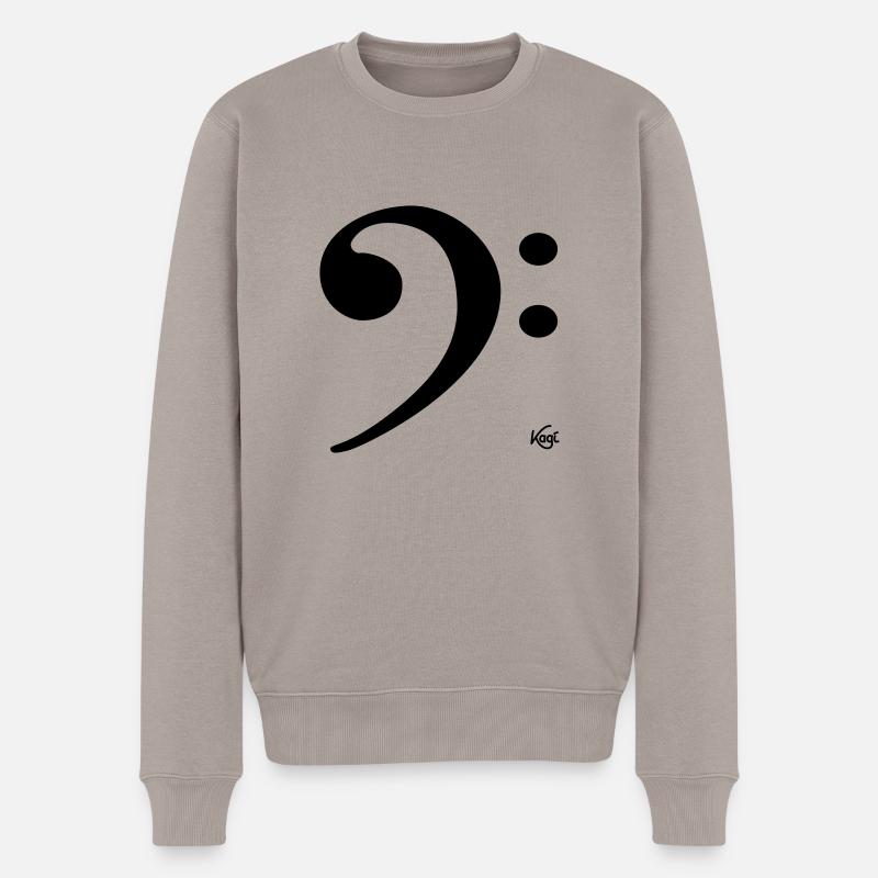 Baßschlüssel - Männer Premium Bio Pullover - Taupe