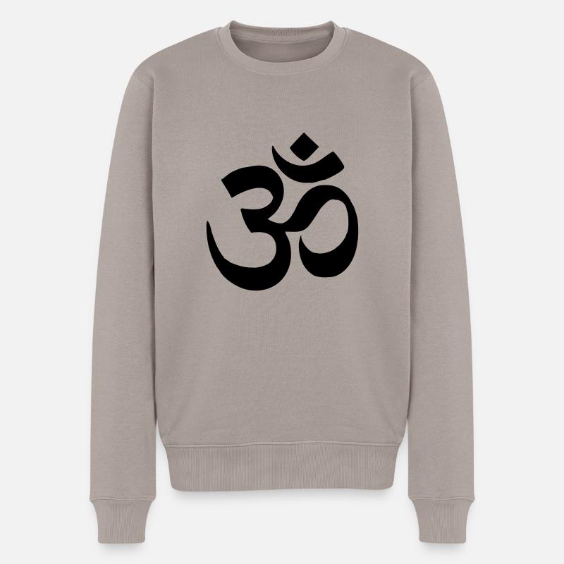 "Aum" also "Om" - Männer Premium Bio Pullover - Taupe