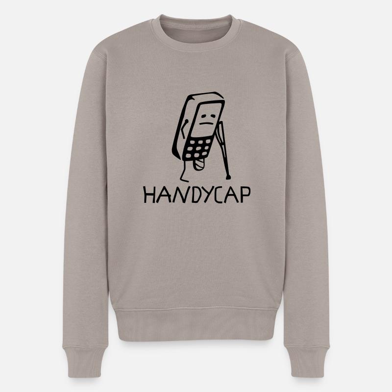 HANDYCAP - Männer Premium Bio Pullover - Taupe