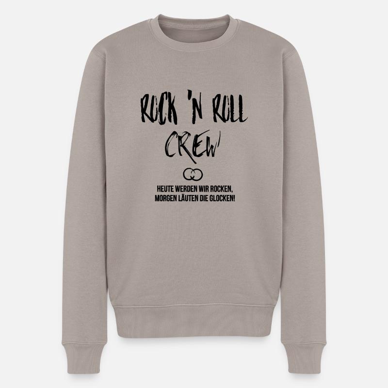 Junggesellenabschied JGA Rock Crew Spruch - Männer Premium Bio Pullover - Taupe