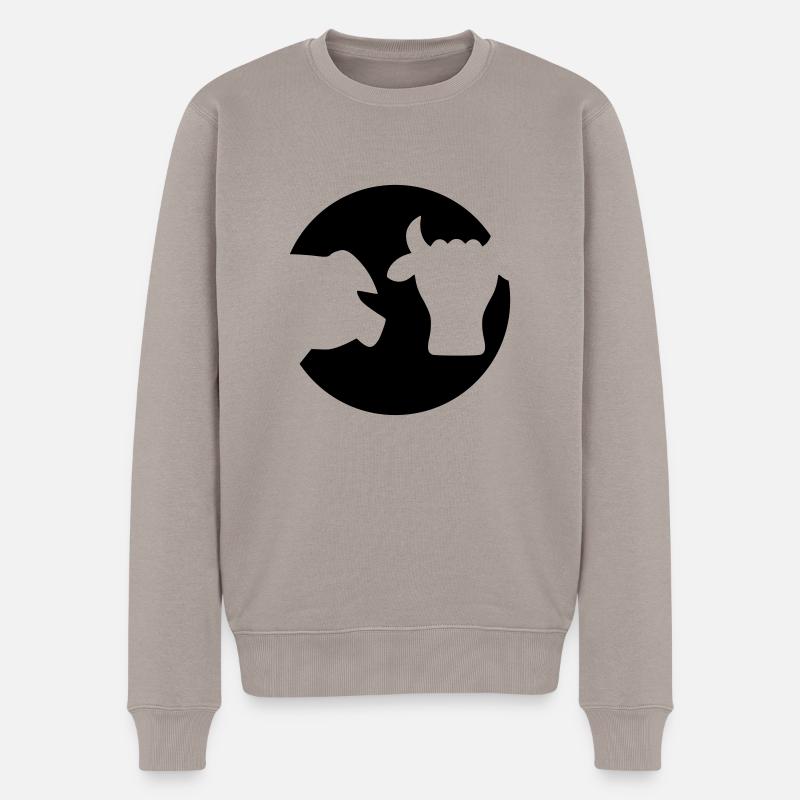 Metzger Logo - Männer Premium Bio Pullover - Taupe